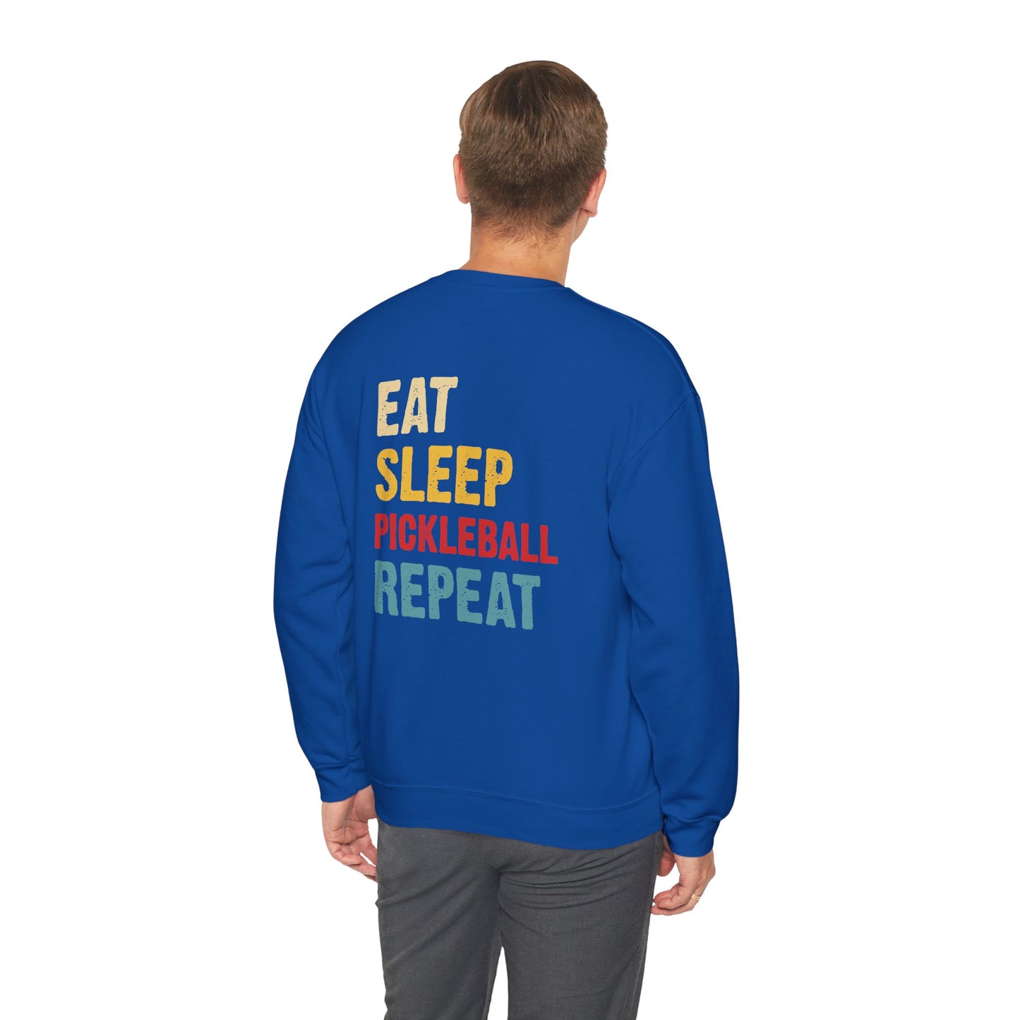 Men's Cool Pickleball Sweatshirt - Eat Sleep Pickleball Repeat Retro
