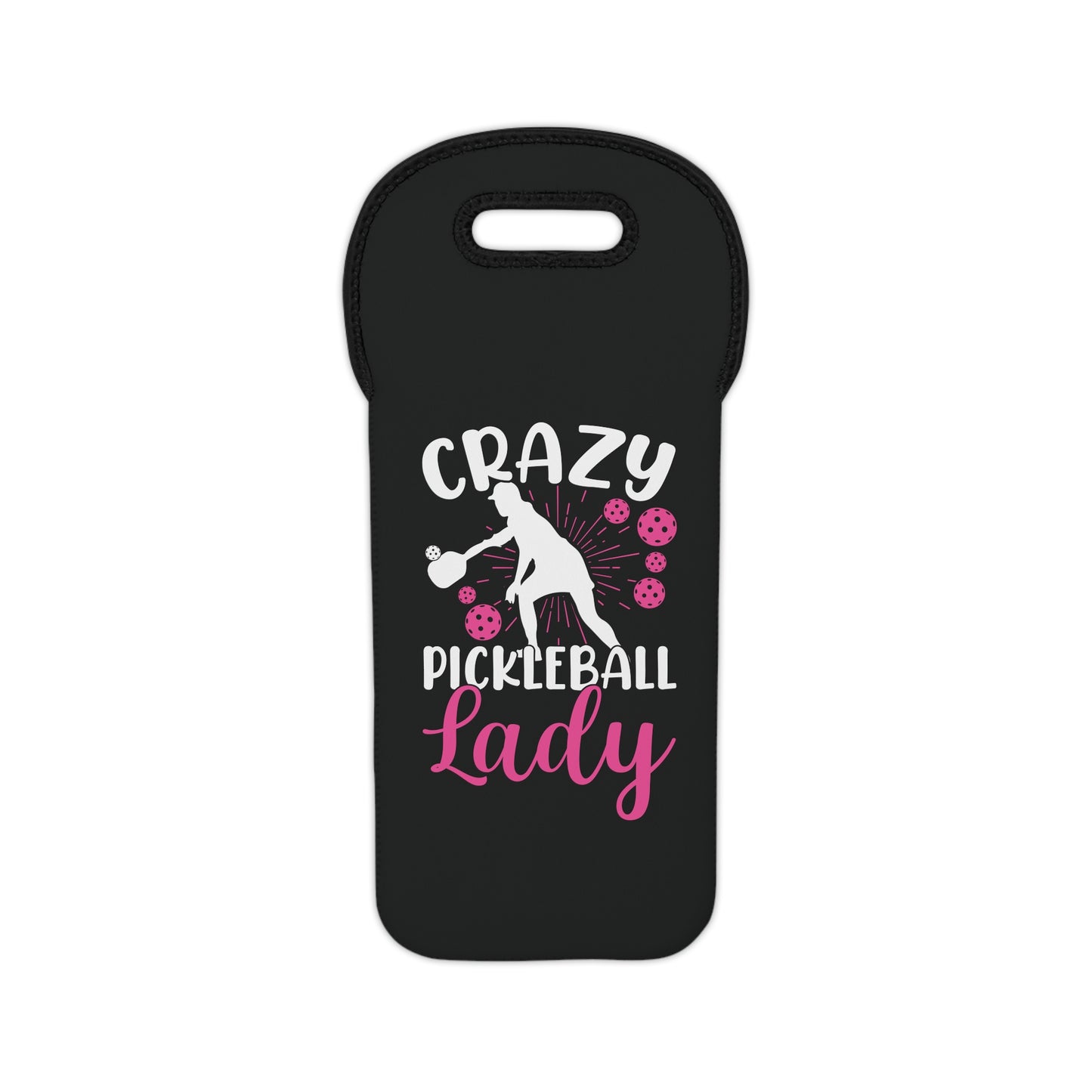 Pickleball Funny Wine Tote Bag - Crazy Pickleball Lady