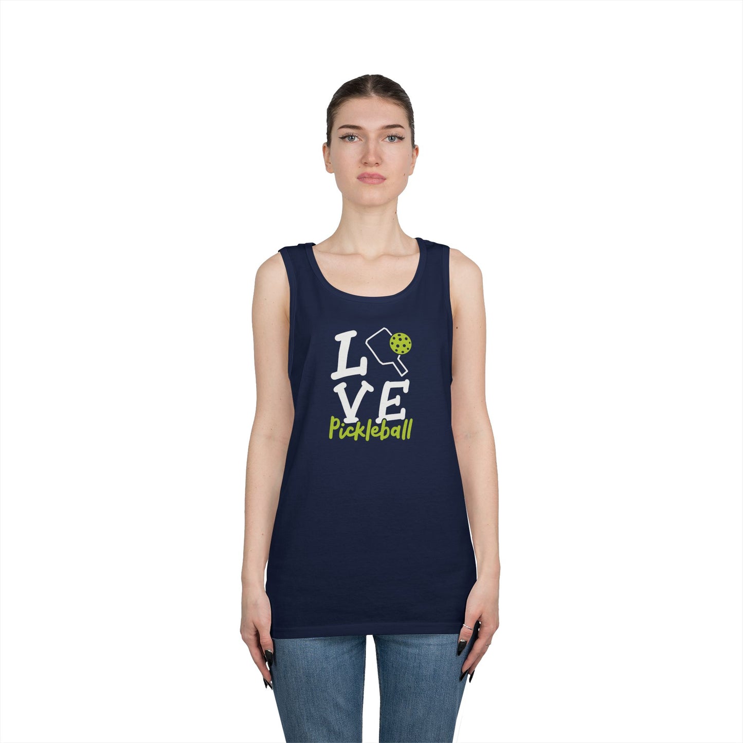 Women's Durable Pickleball Tank Top - Love Pickleball