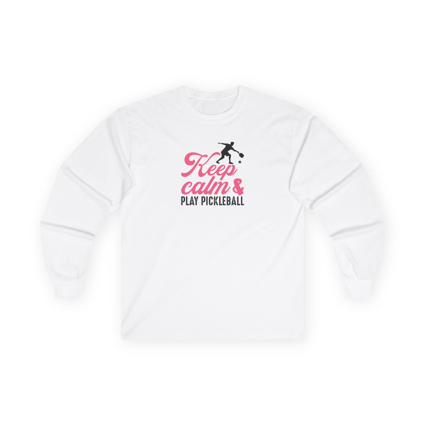 Women's Pickleball Long Sleeves top - Keep Calm & Play Pickleball White