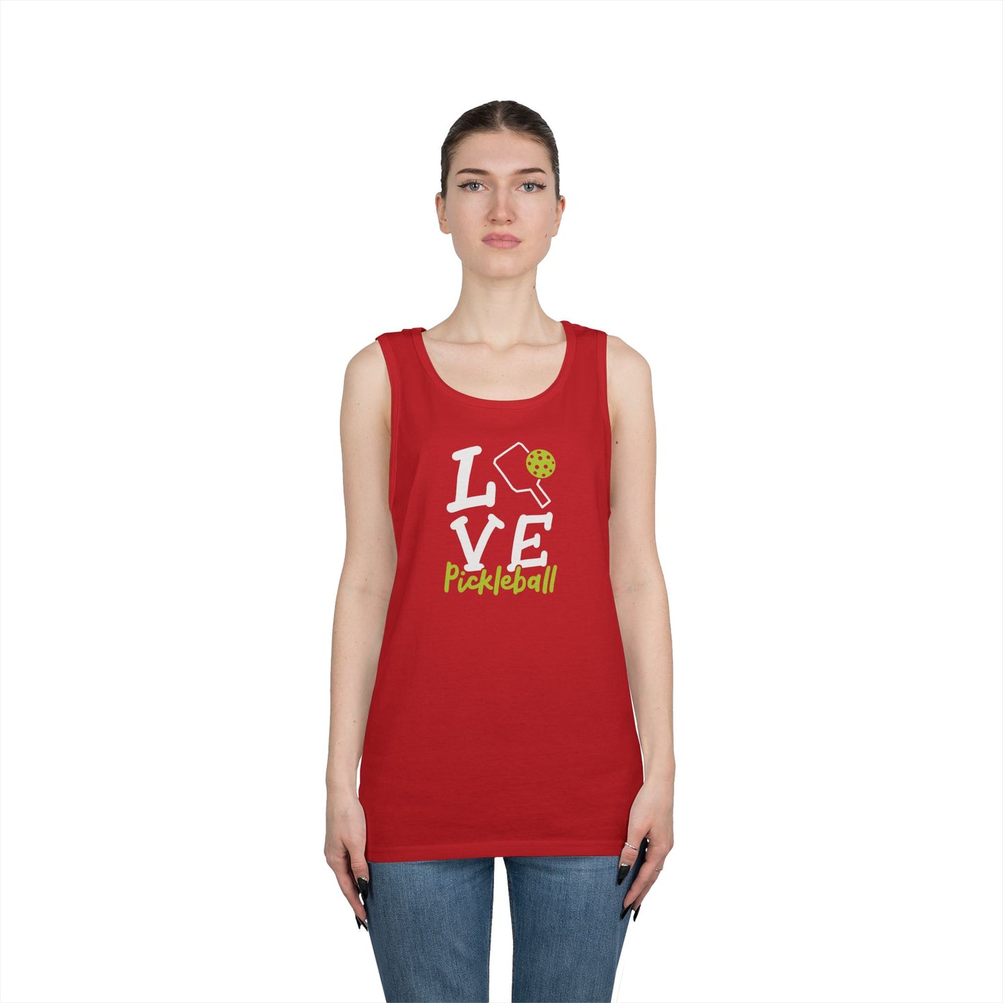 Women's Durable Pickleball Tank Top - Love Pickleball