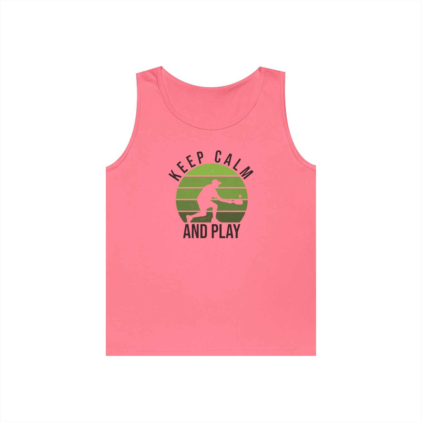 Women's Stylish Pickleball Tank Top - Keep Calm and Play Pink
