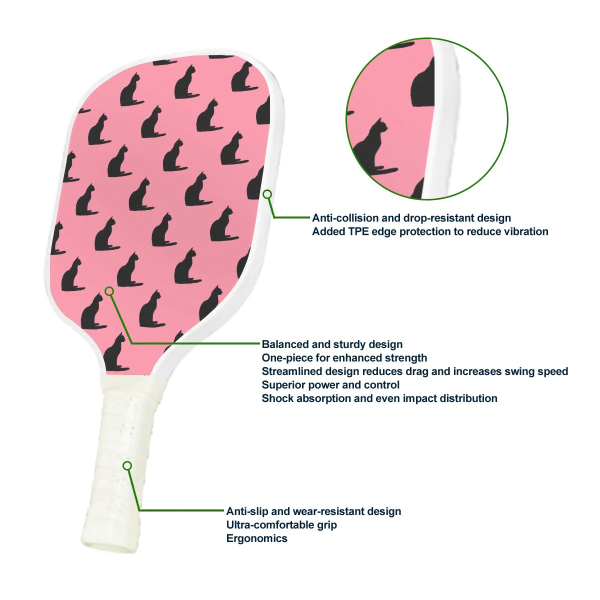 Pickleball Paddle Pink - Cat