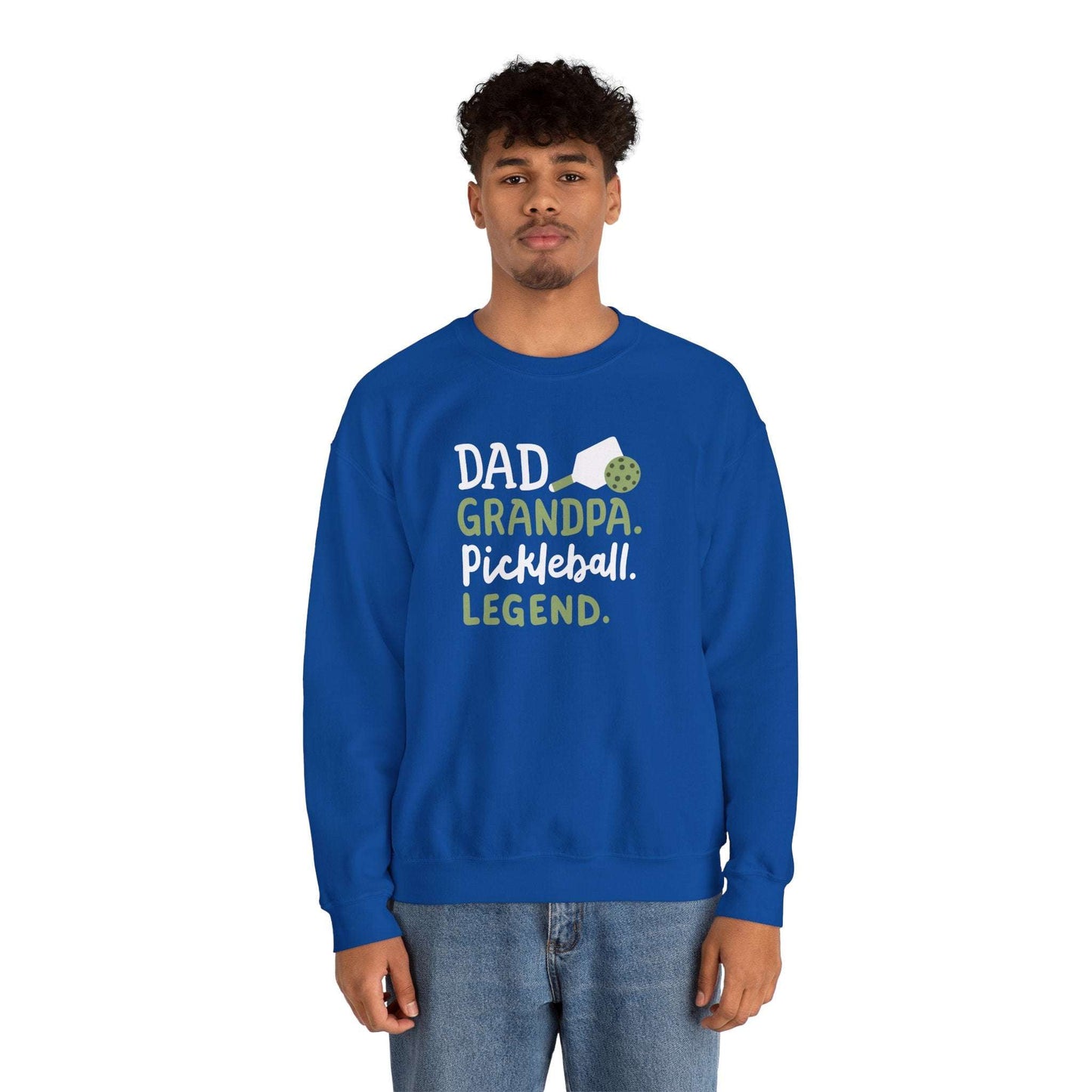 Men's Soft Pickleball Sweatshirt - Dad Grandpa Pickleball Legend
