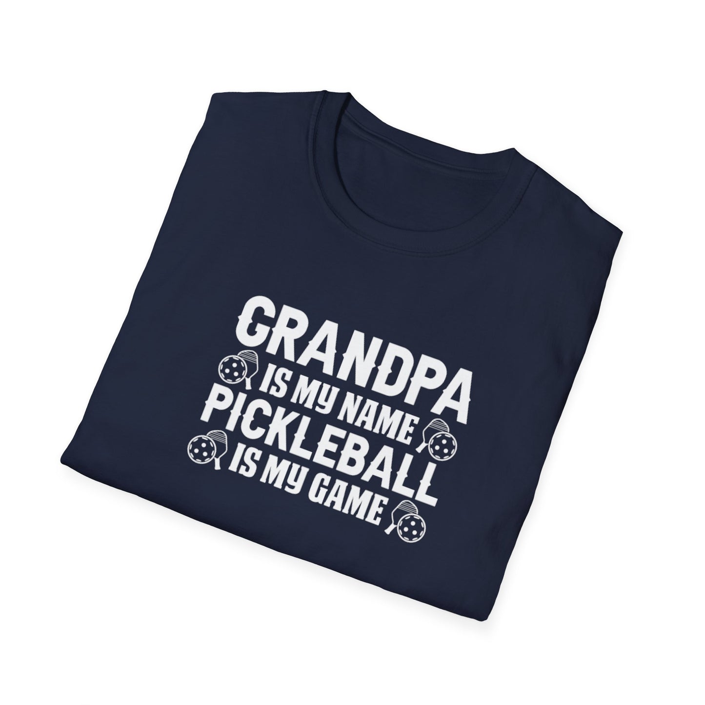 Men's Pickleball T-shirt - Grandpa Is My Name Pickleball Is My Game