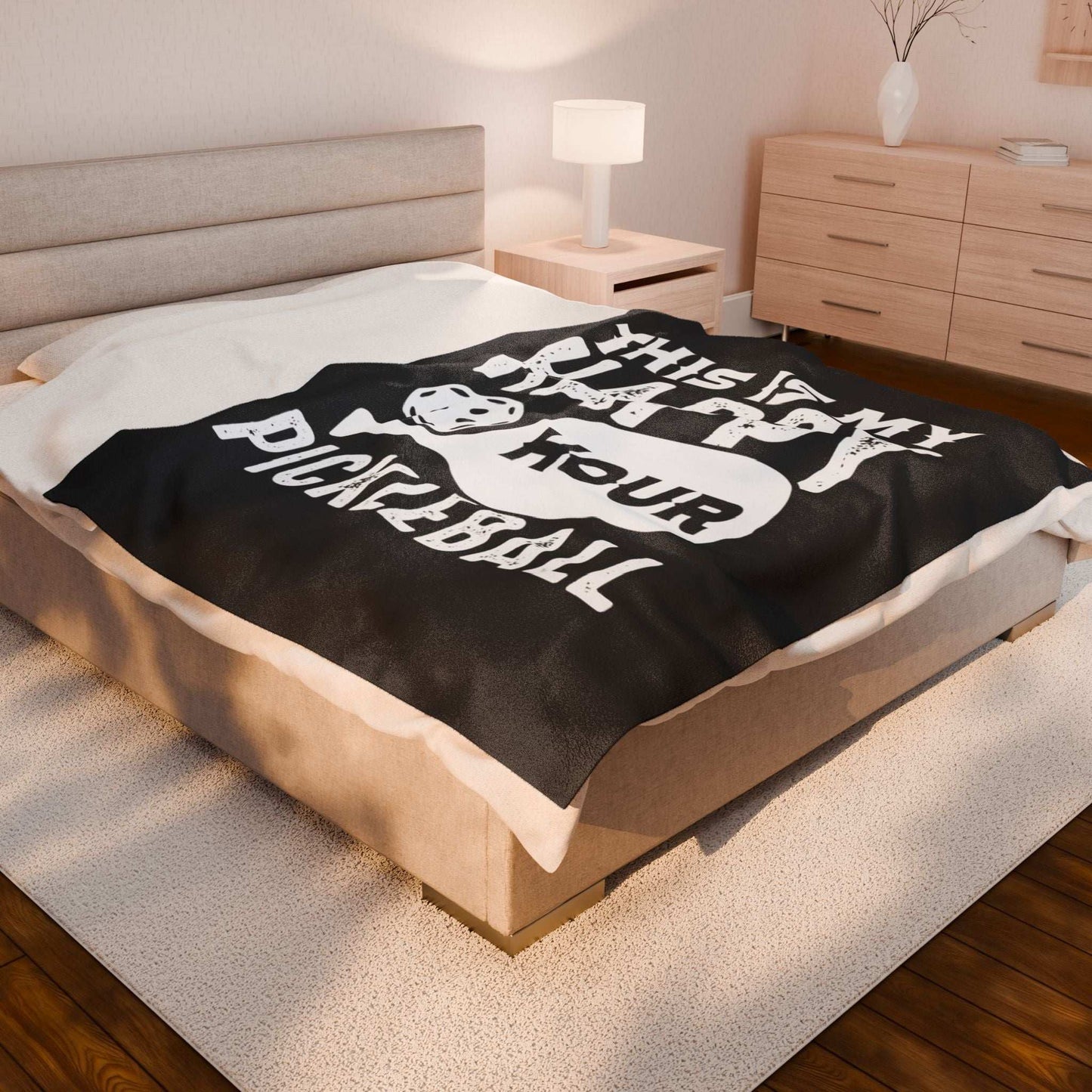 Pickleball Eye-Catching Blanket - This Is My Happy Hour Pickleball