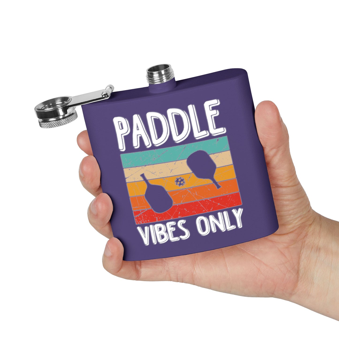 Pickleball Colorful Flask - Paddle Vibes Only