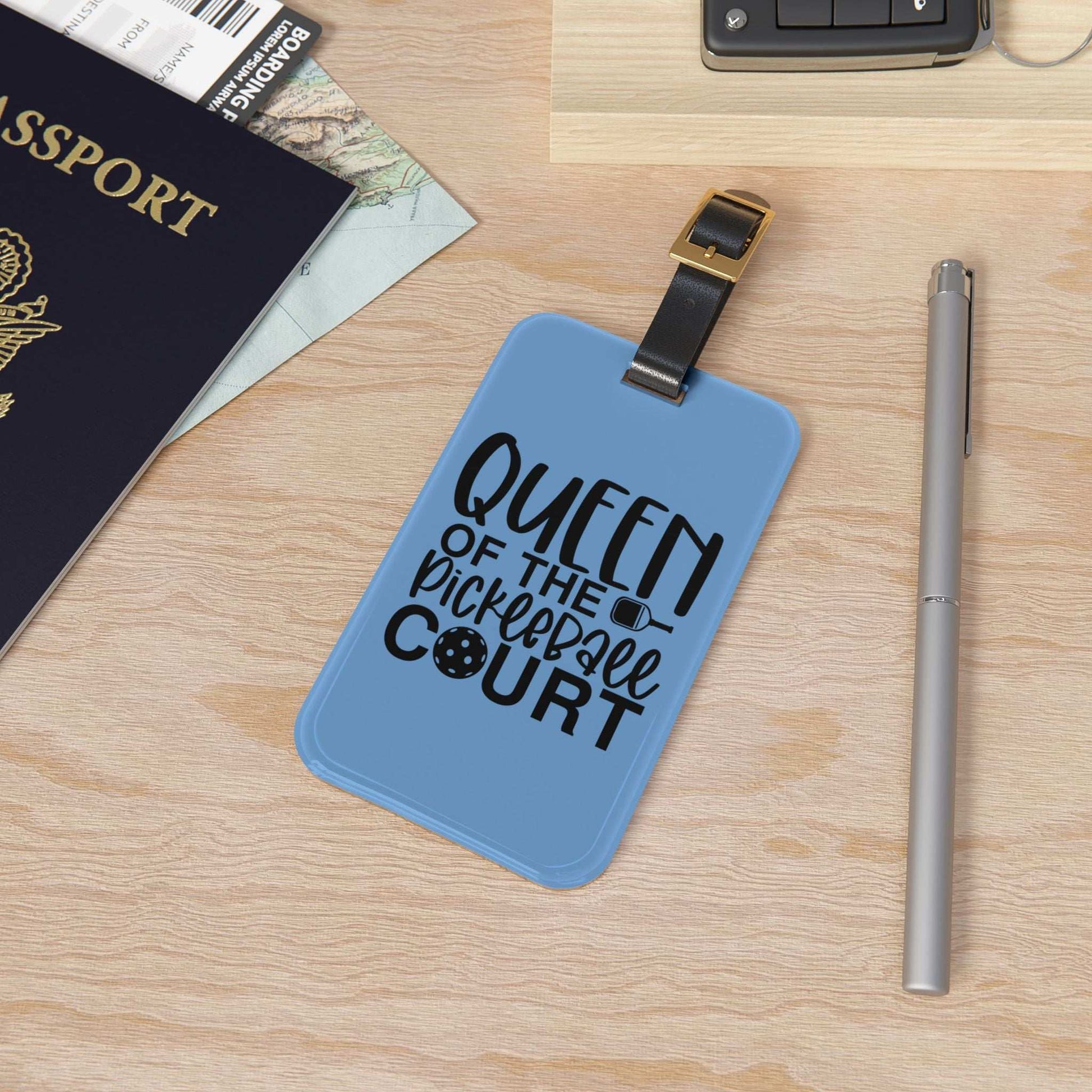 Pickleball Unique Luggage Tag - Queen of the Pickleball Court