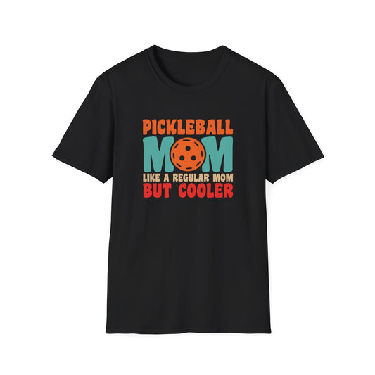 Women's Funny Pickleball T-shirt - Like a Regular Mom but Cooler Black