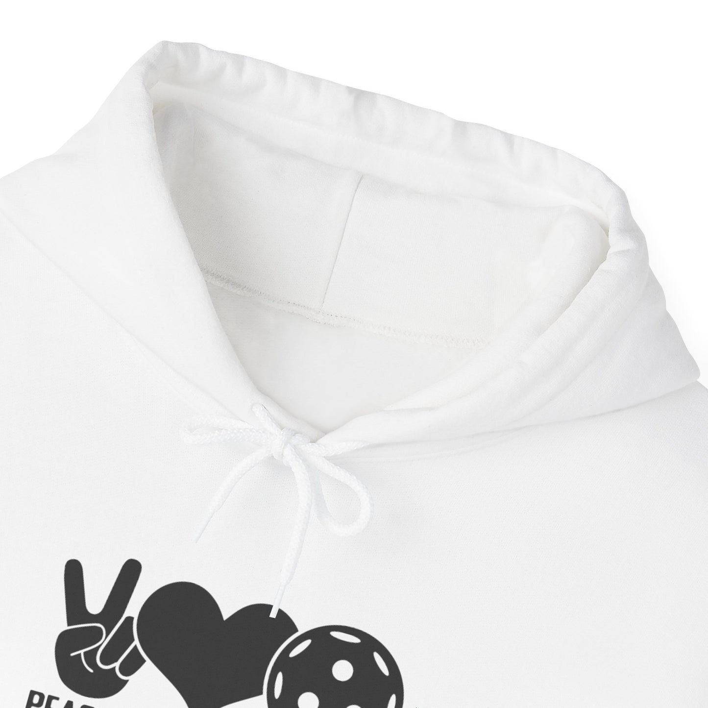 Women's Comfy Pickleball Hoodie - Peace, Love, Pickleball