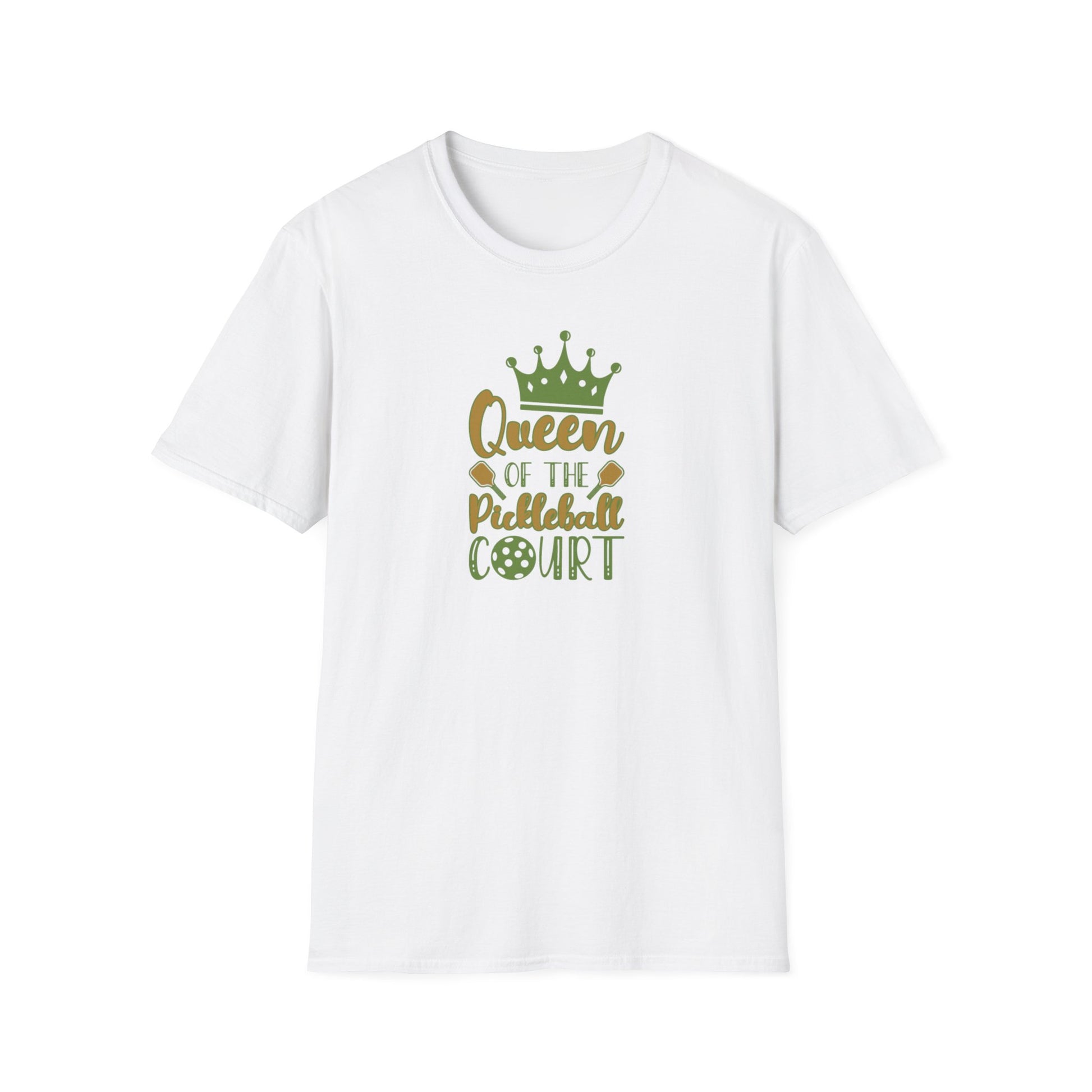 Women's Stylish Pickleball T-shirt - Queen of the Pickleball Court White