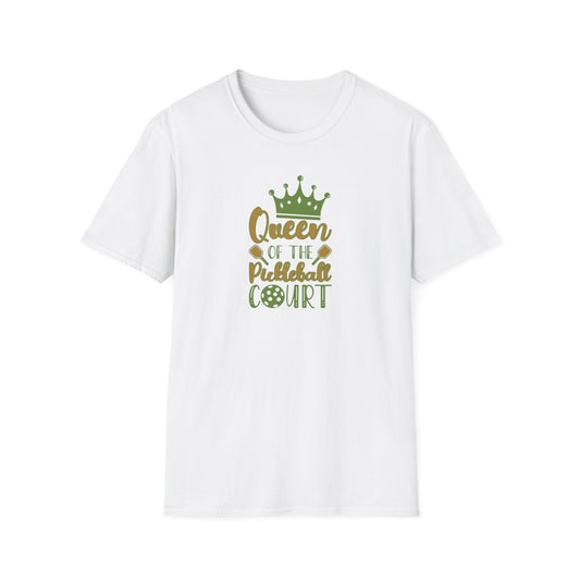 Women's Stylish Pickleball T-shirt - Queen of the Pickleball Court White
