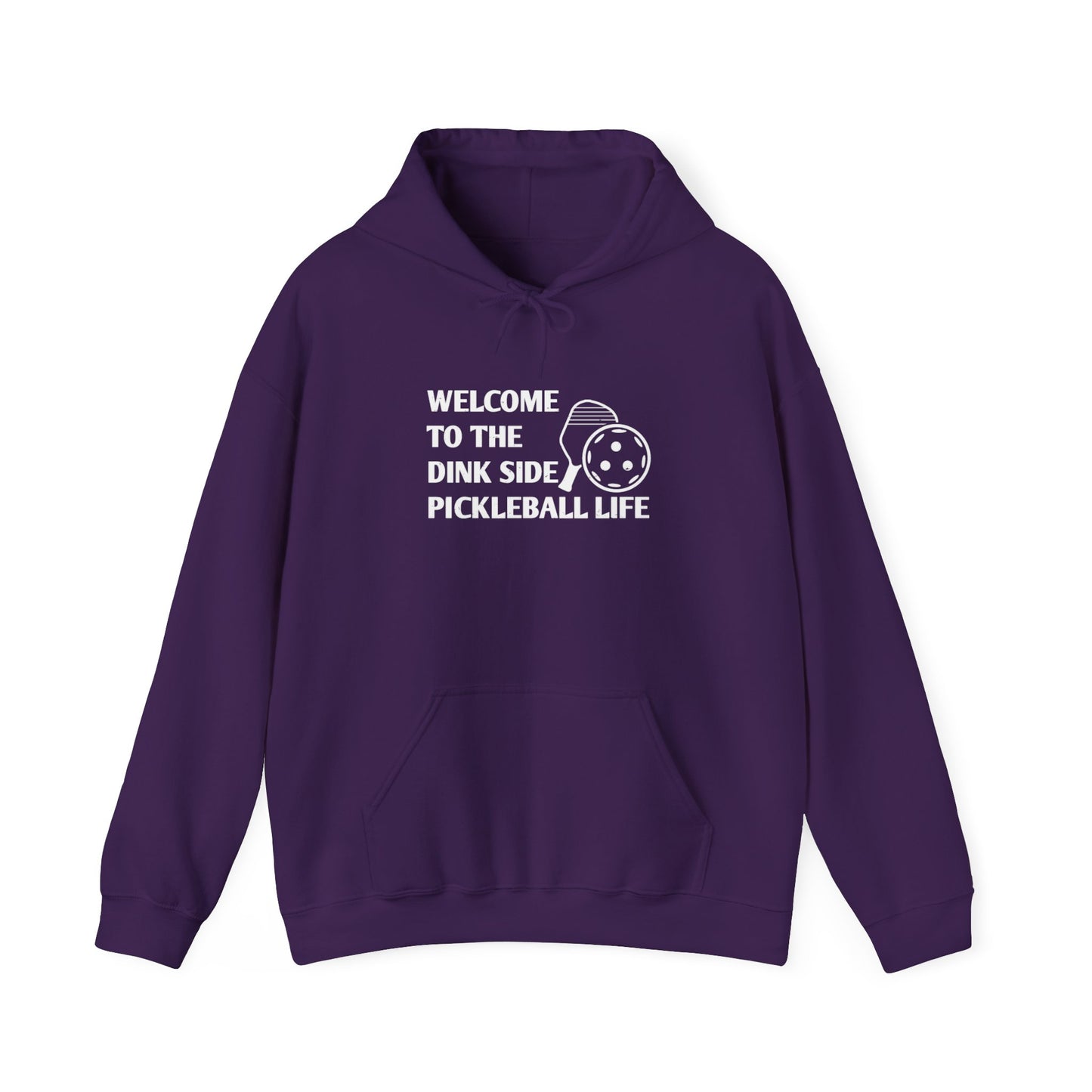 Men's Pickleball Hoodie - Welcome to the Dink Side Pickleball Life Purple