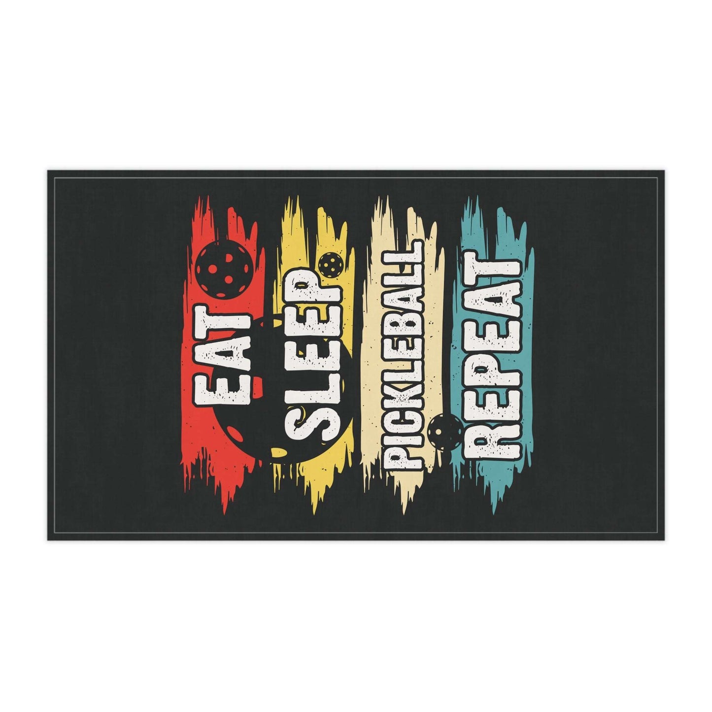 Pickleball Vibrant Tea Towel - Eat Sleep Pickleball Repeat Retro