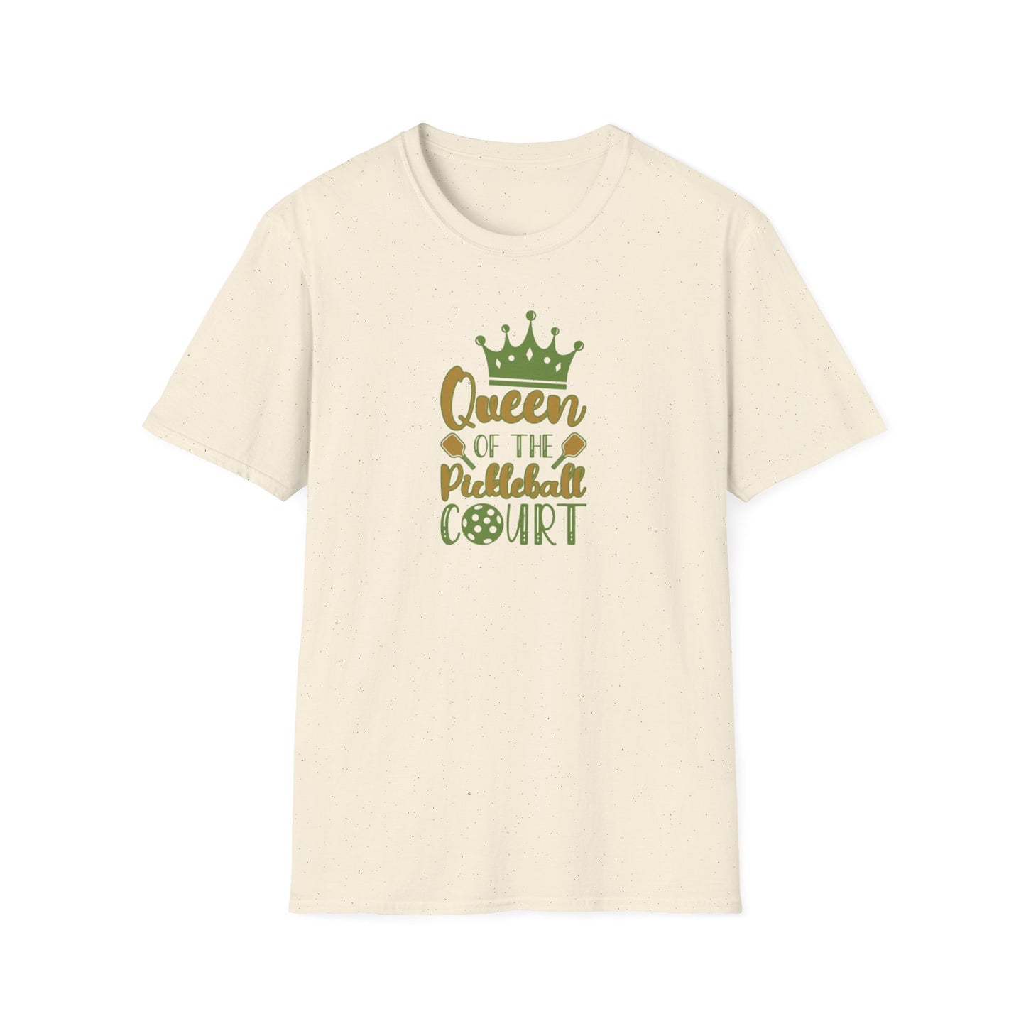Women's Stylish Pickleball T-shirt - Queen of the Pickleball Court Beige