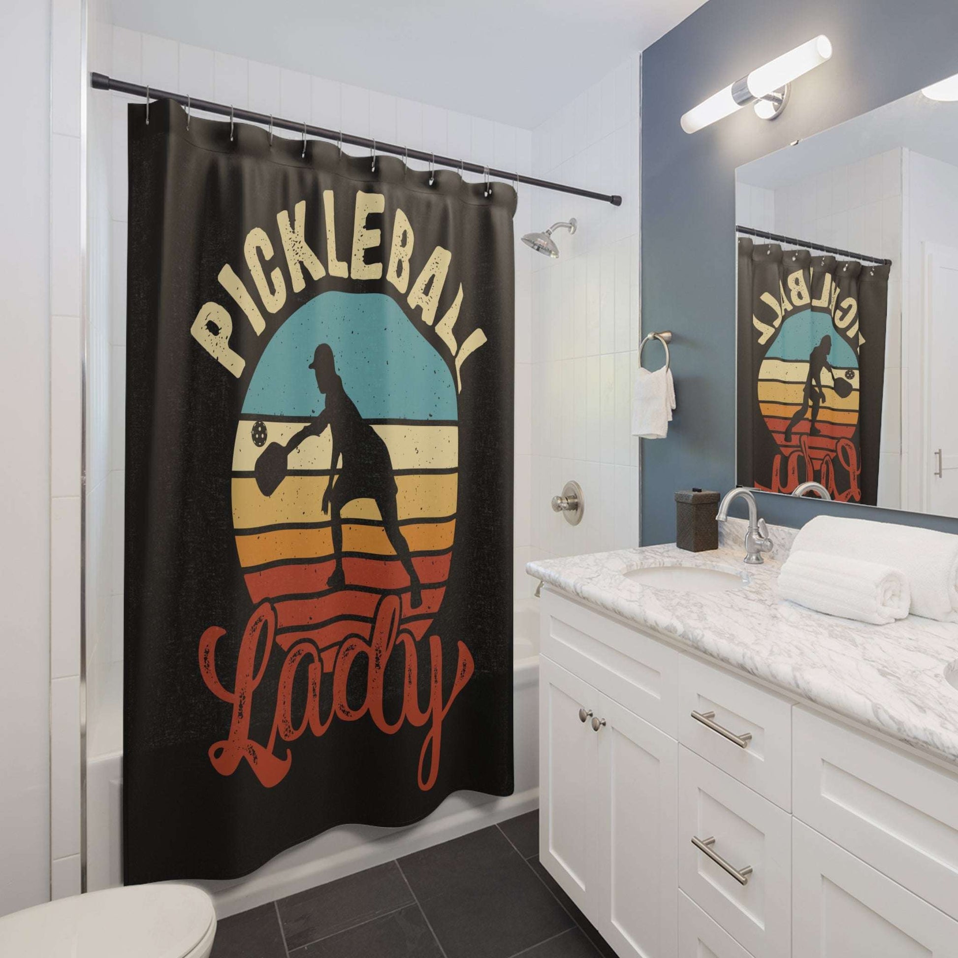 Pickleball Cool Shower Curtain - Pickleball Lady