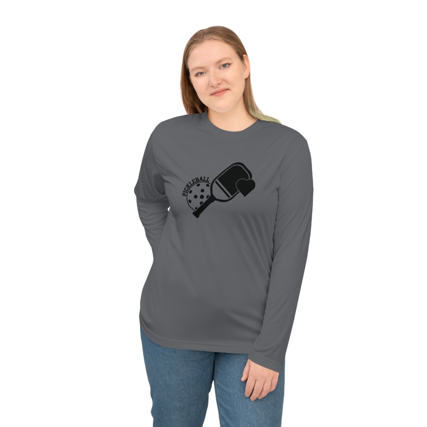 Women's Cute Pickleball Long Sleeves top - Pickleball Paddle Heart
