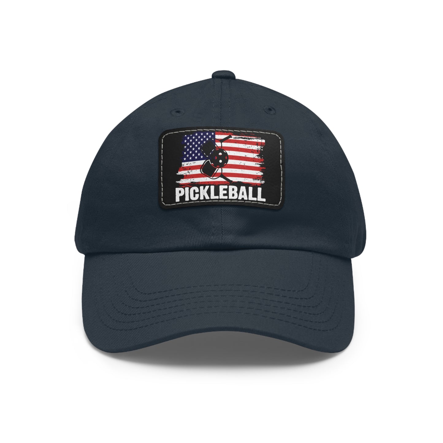 Pickleball Unique Cap - Pickleball with American Flag Navy