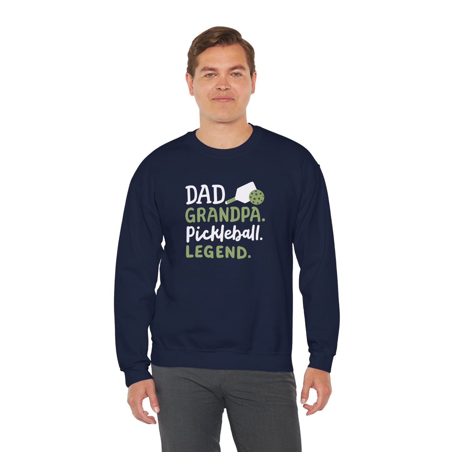 Men's Soft Pickleball Sweatshirt - Dad Grandpa Pickleball Legend