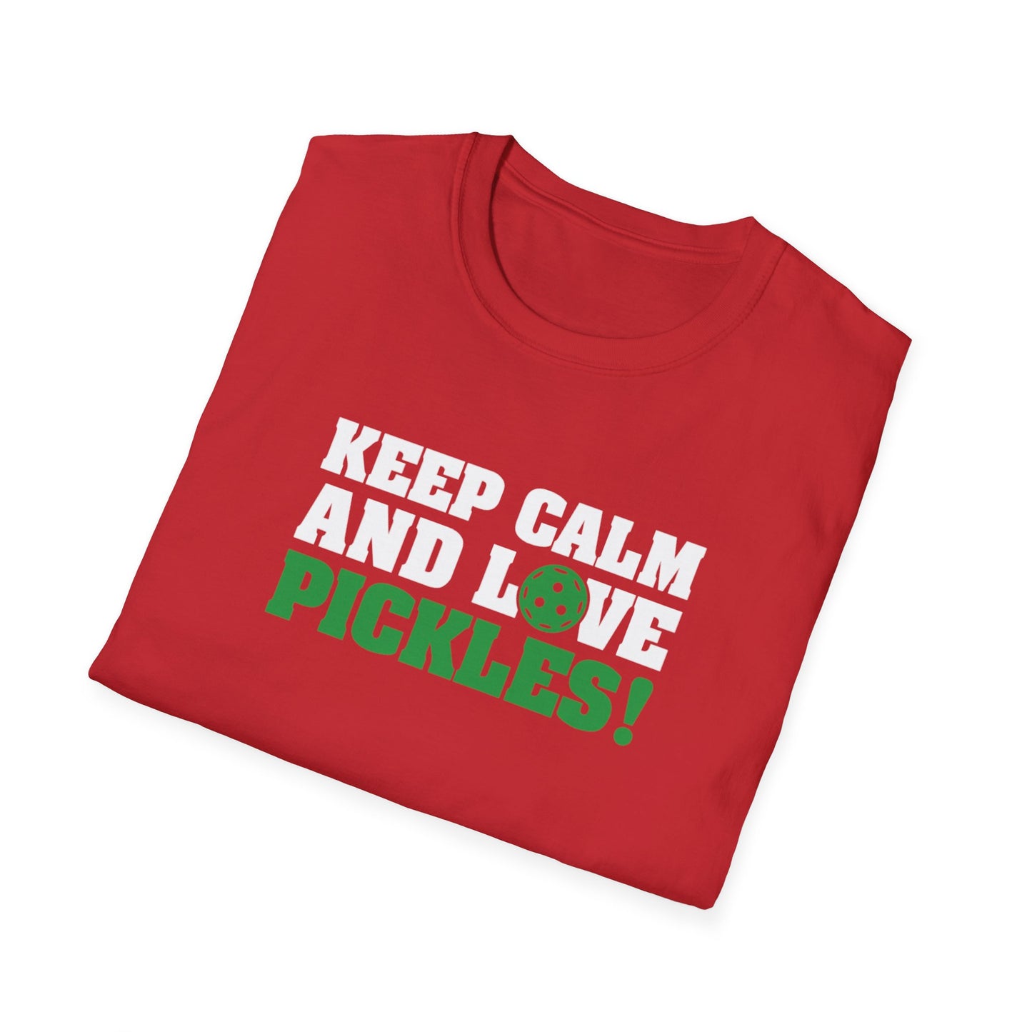 Men's Funny Pickleball T-shirt - Keep Calm and Love Pickles
