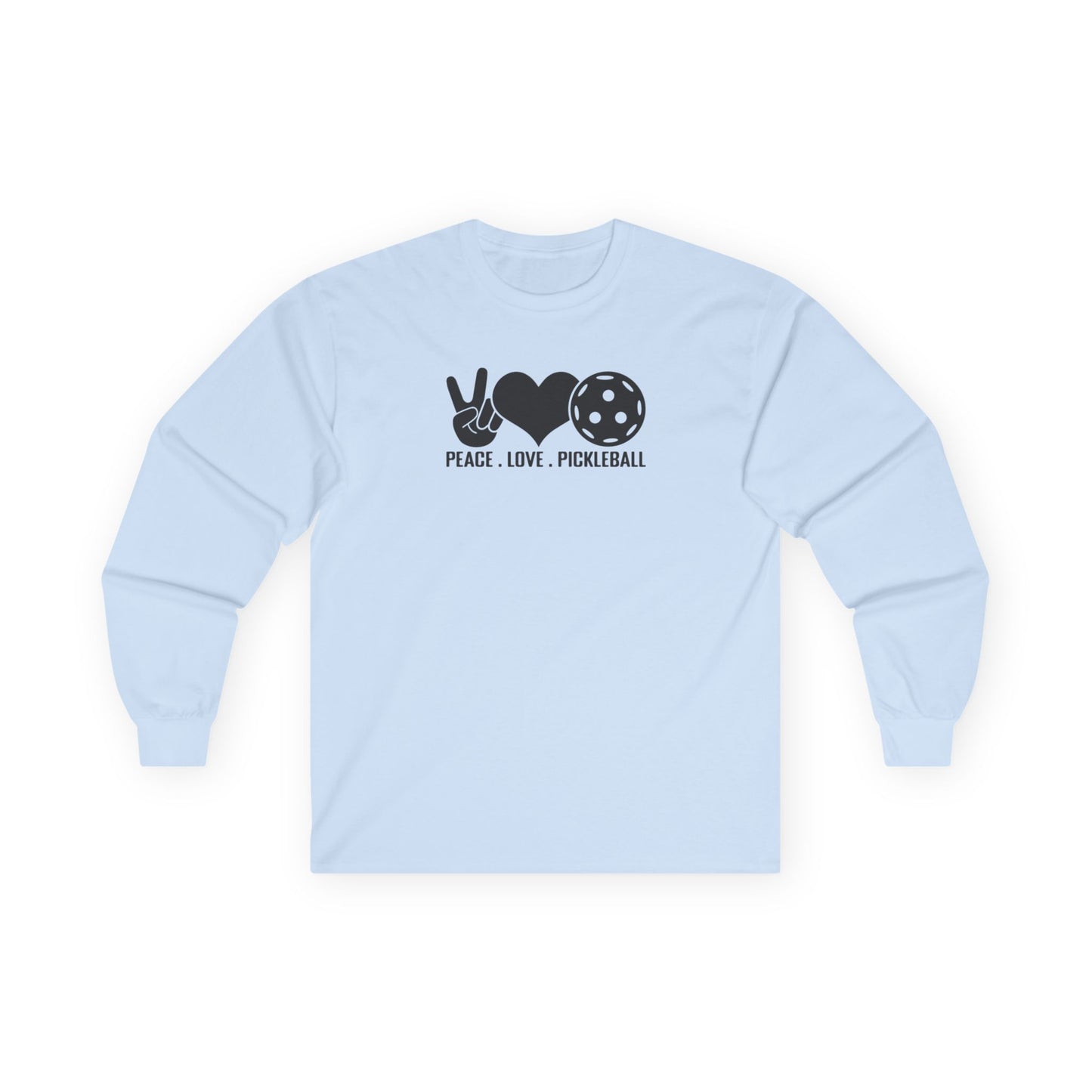 Men's Funny Pickleball Long Sleeves Top - Peace, Love, Pickleball S
