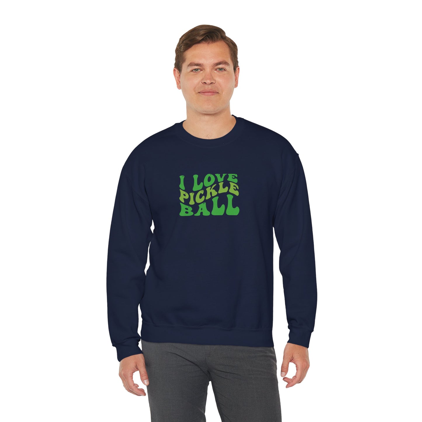 Men's Comfy Pickleball Sweatshirt - I Love Pickleball