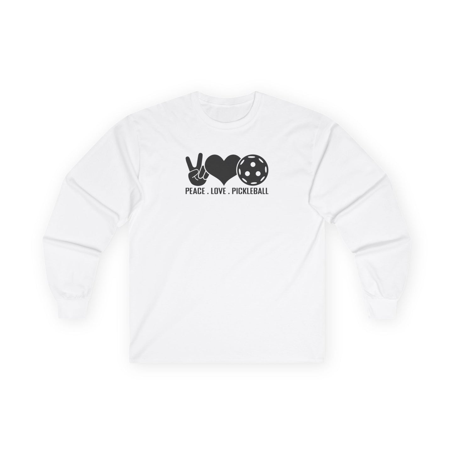 Men's Funny Pickleball Long Sleeves Top - Peace, Love, Pickleball S