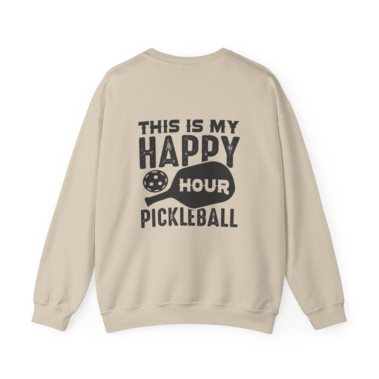 Men's Comfy Pickleball Sweatshirt - This Is My Happy Hour Pickleball