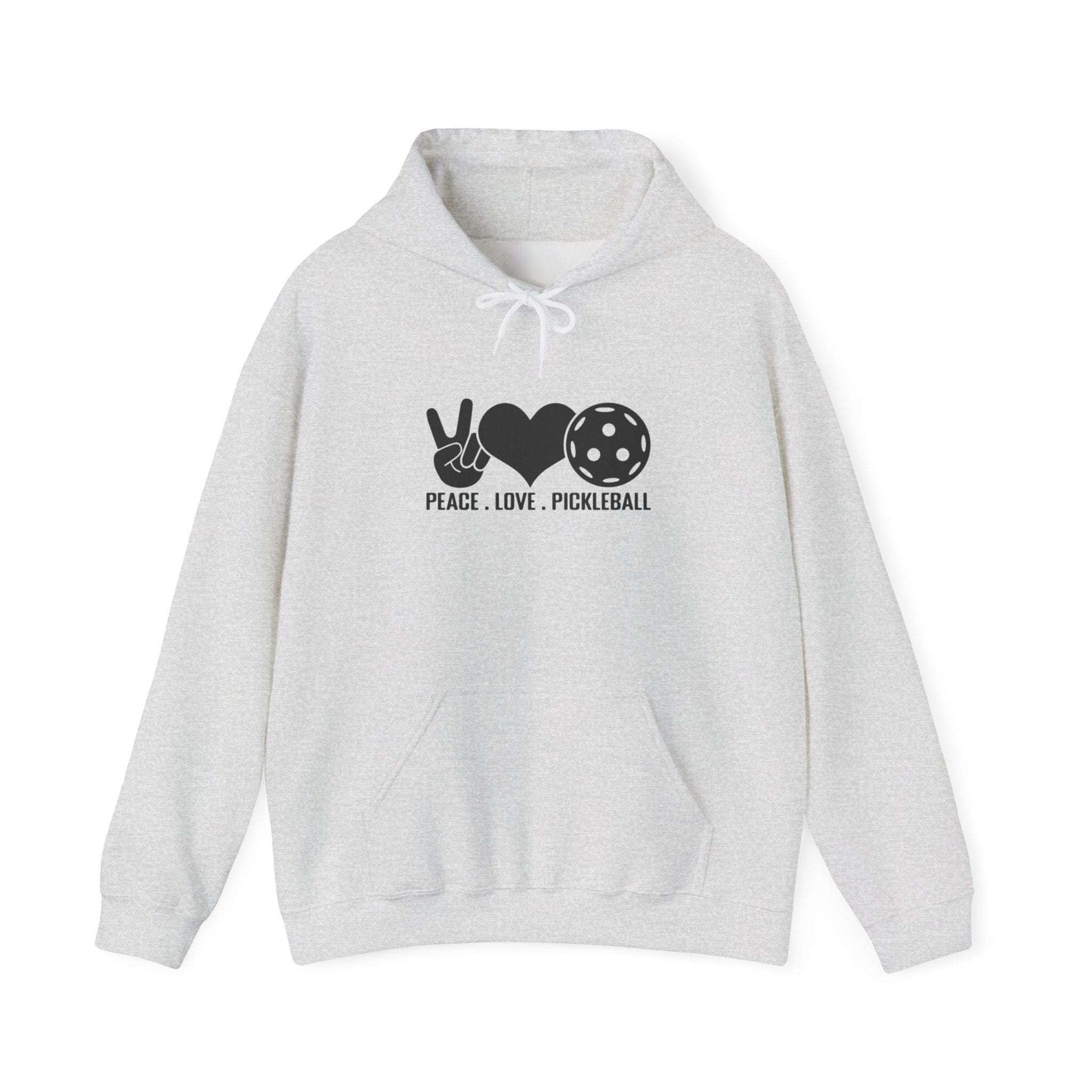 Men's Stylish Pickleball Hoodie - Peace, Love, Pickleball Gray