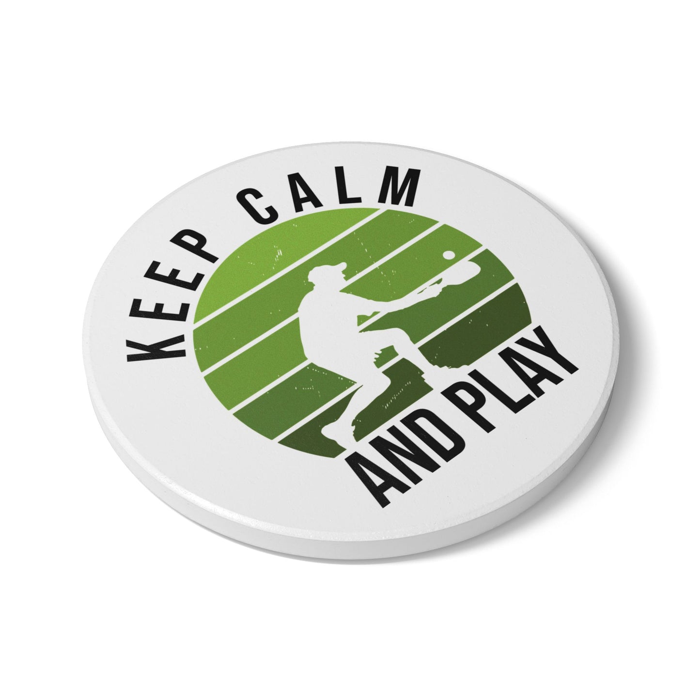 Pickleball Stylish Ceramic Coaster - Keep Calm and Play
