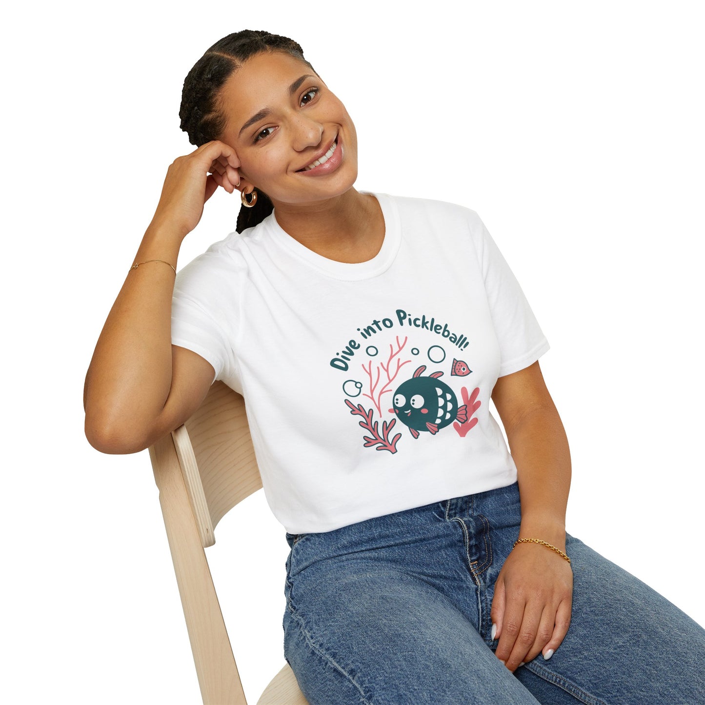 Women's Witty Pickleball T-shirt - Dive into Pickleball