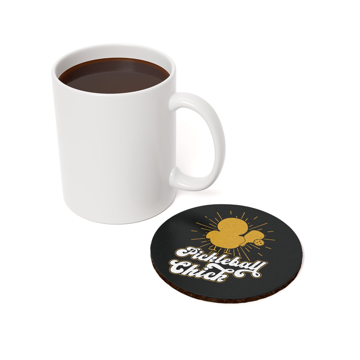 Pickleball Funny Cork Coaster - Pickleball Chick