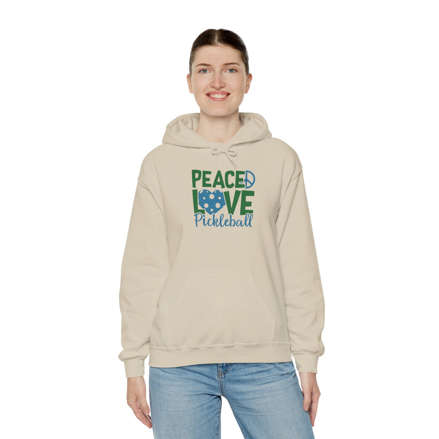 Women's Soft Pickleball Hoodie - Peace, Love, Pickleball