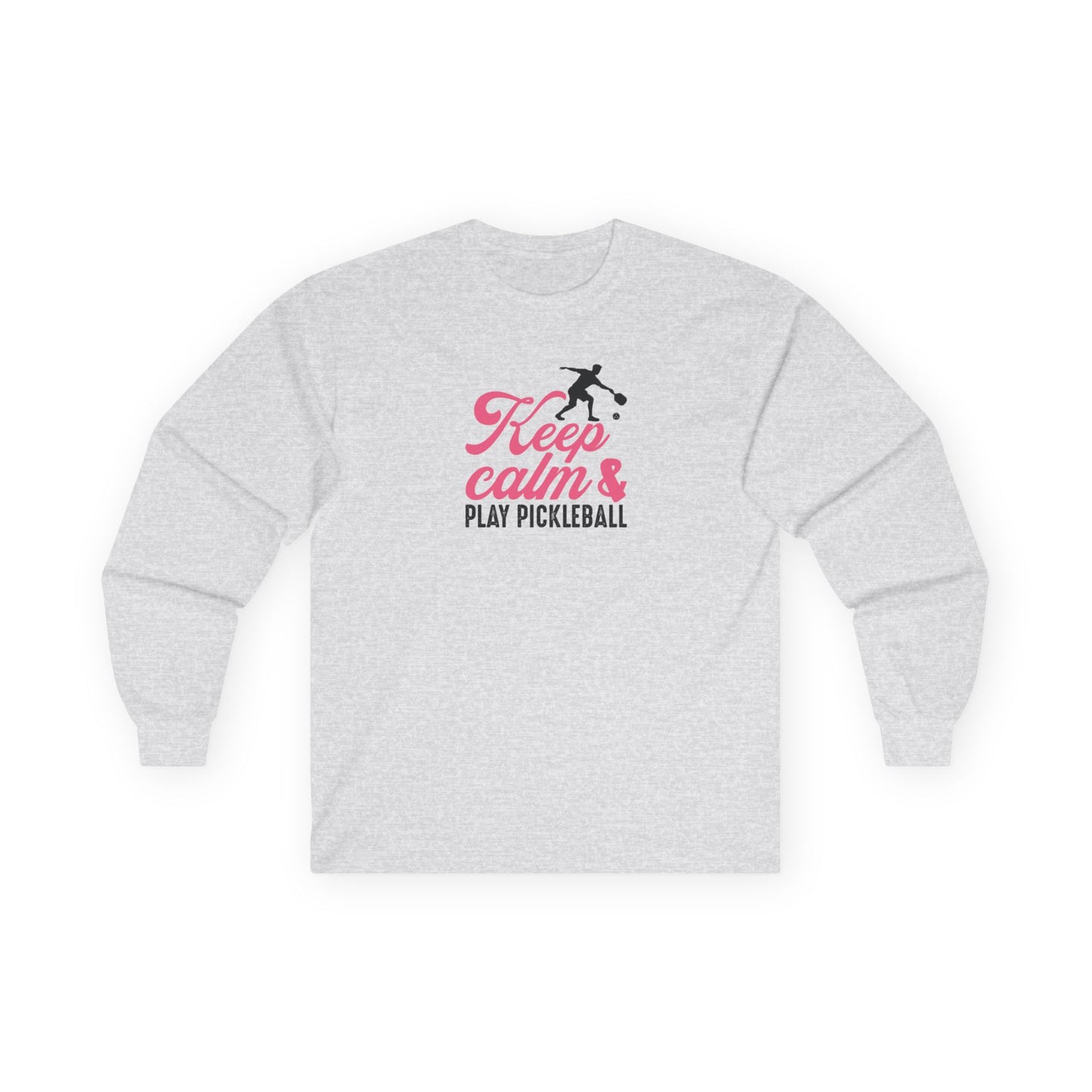 Women's Pickleball Long Sleeves top - Keep Calm & Play Pickleball Gray