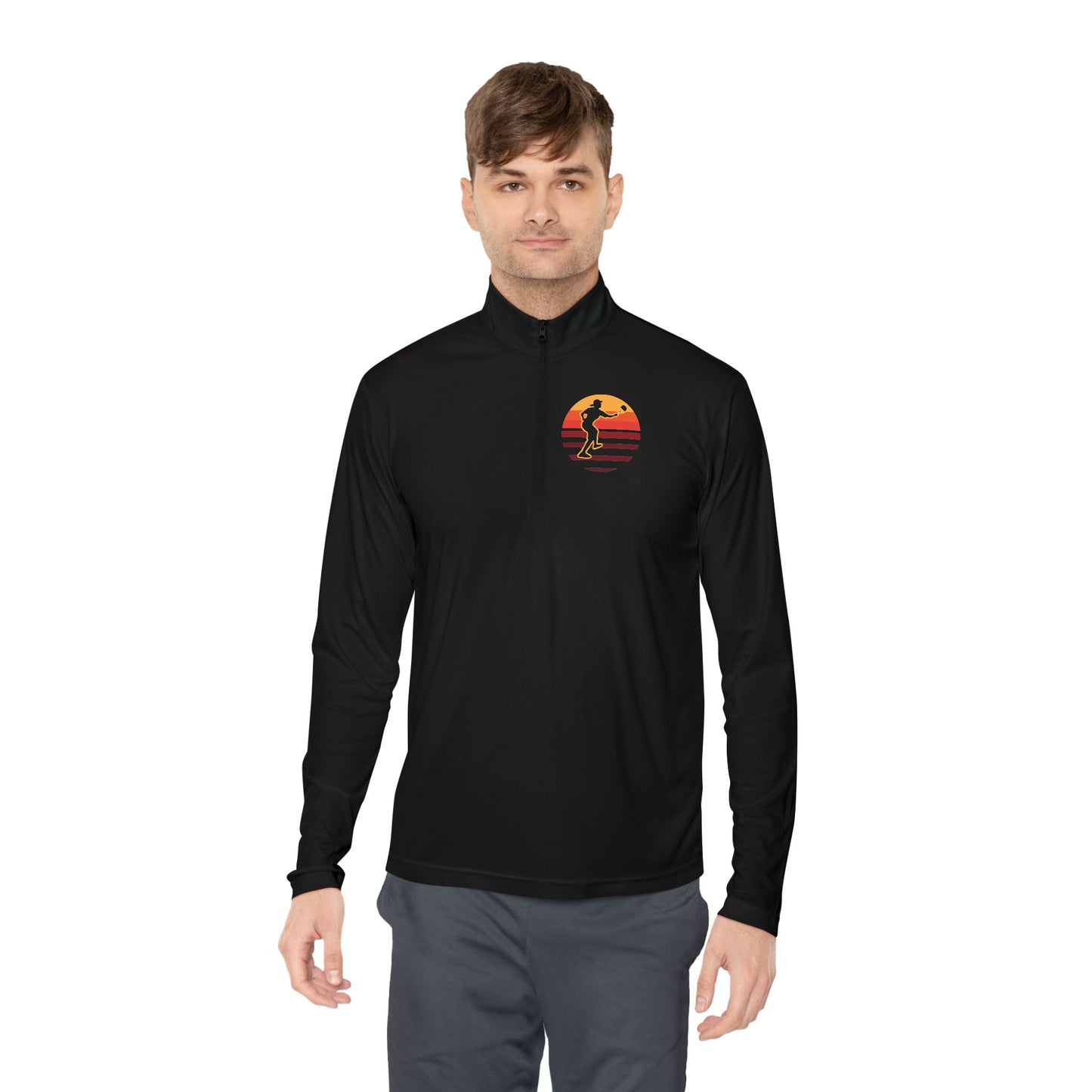 Men's Stylish Pickleball Pullover - Pickleball Sunset