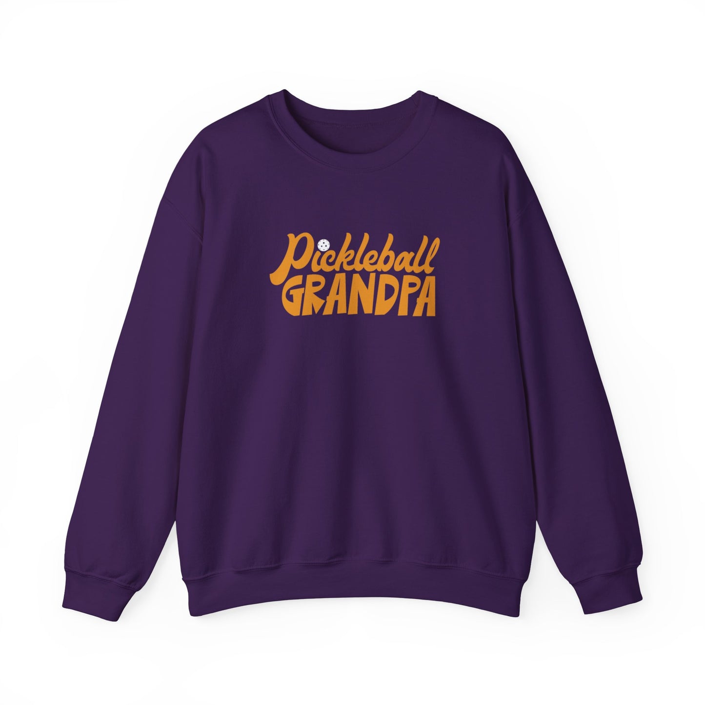 Men's Durable Pickleball Sweatshirt - Pickleball Grandpa Purple