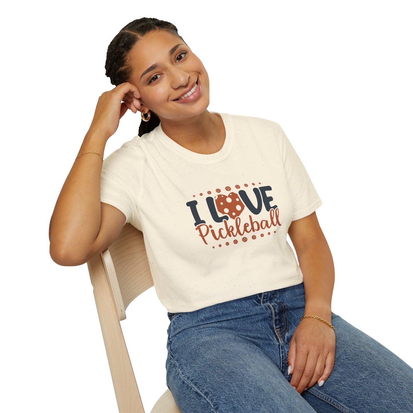 Women's Cheerful Pickleball T-shirt - I Love Pickleball