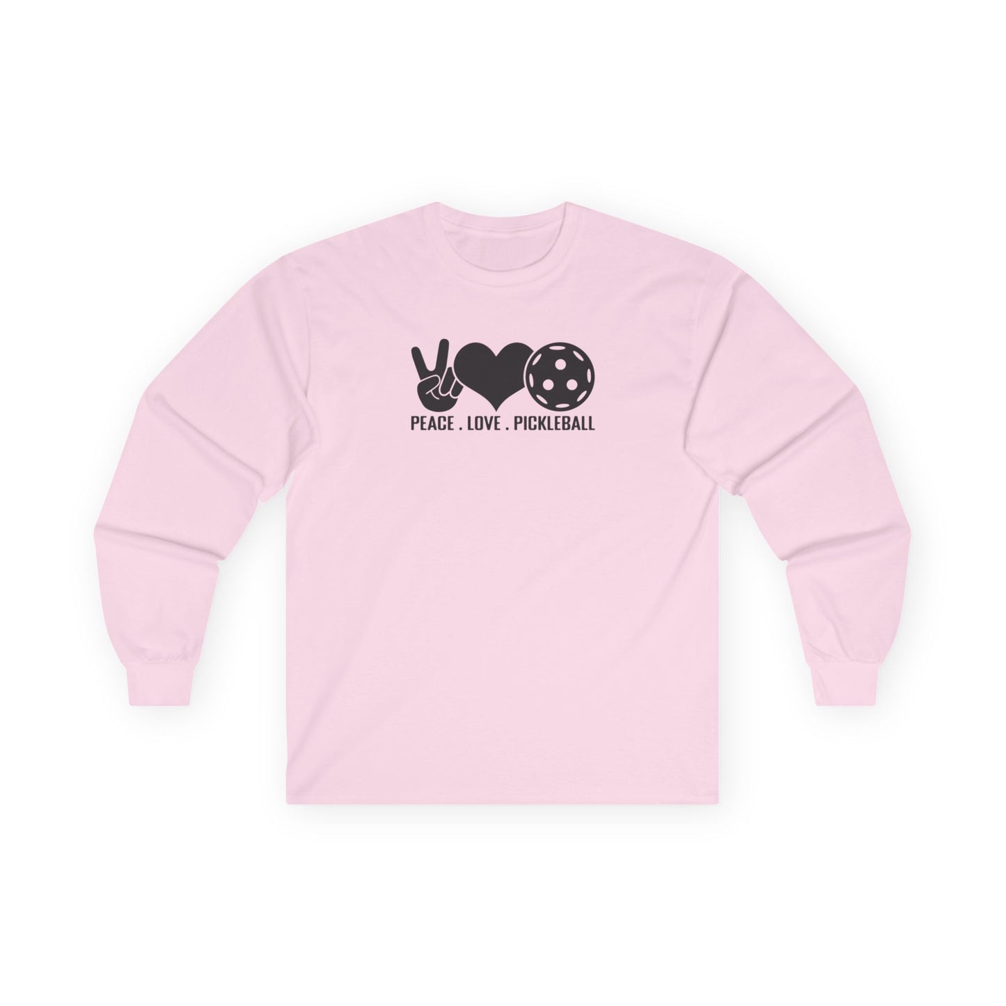Men's Funny Pickleball Long Sleeves Top - Peace, Love, Pickleball S