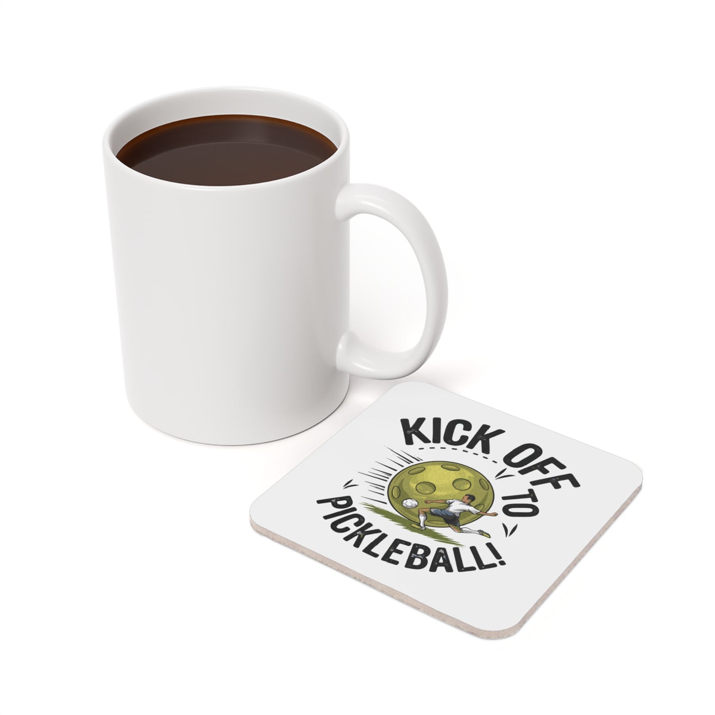 Pickleball Stylish Cork Coaster - Kick Off to Pickleball