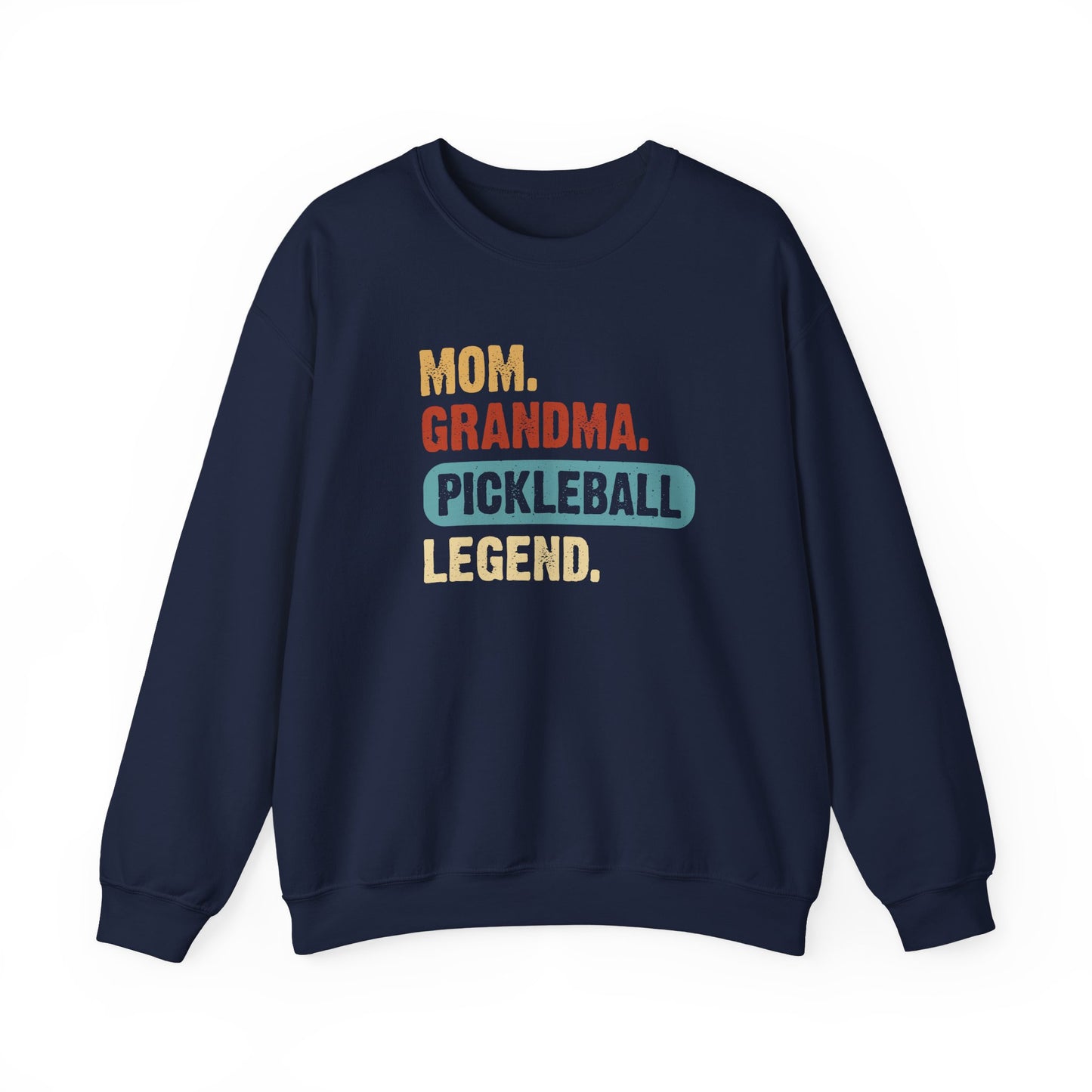 Women's Stylish Pickleball Sweatshirt - Mom Grandma Pickleball Legend Navy