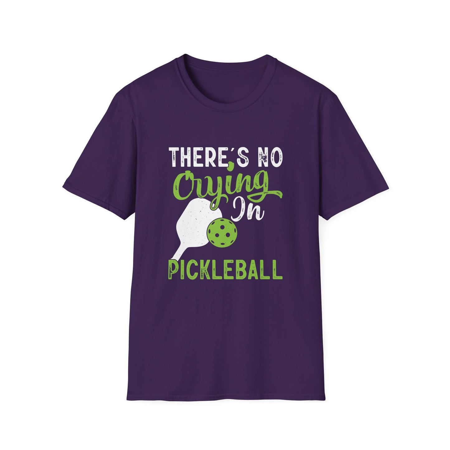 Women's Playful Pickleball T-shirt - There's No Crying in Pickleball Purple