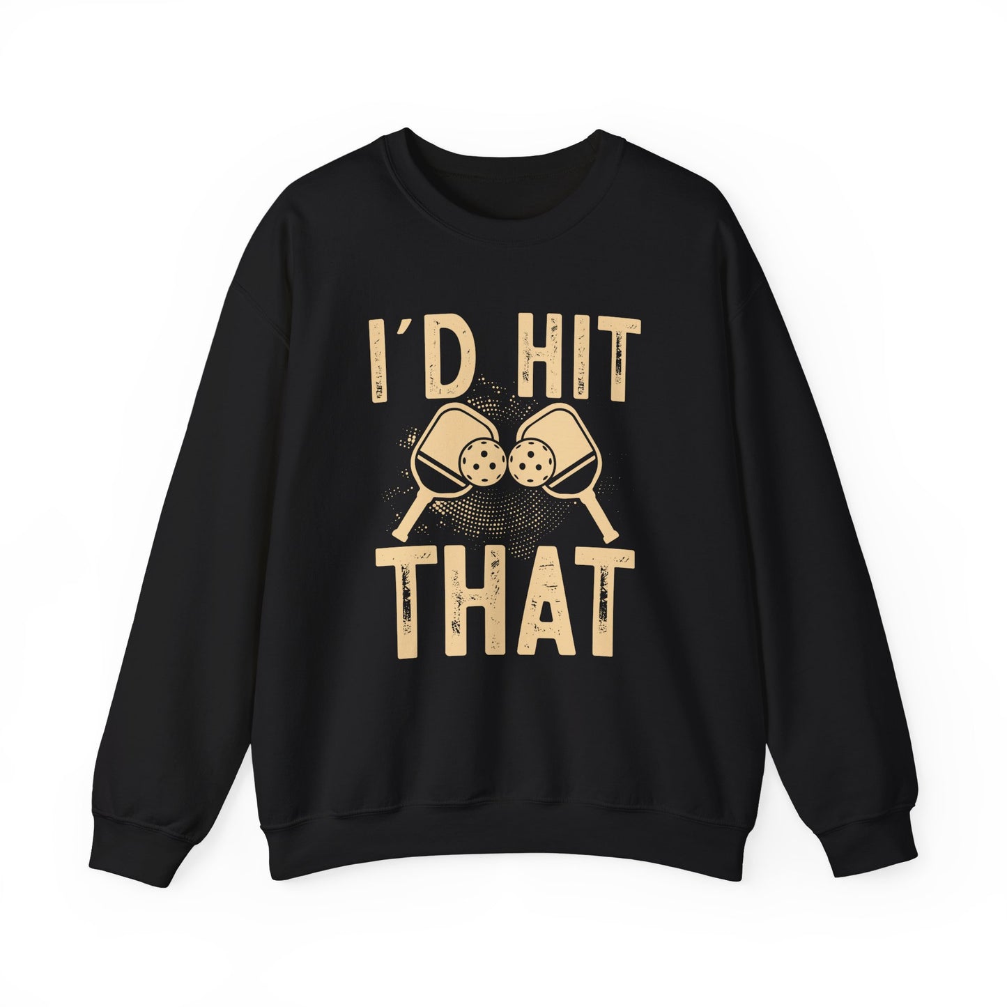 Men's Bold Pickleball Sweatshirt - I'd Hit That Black