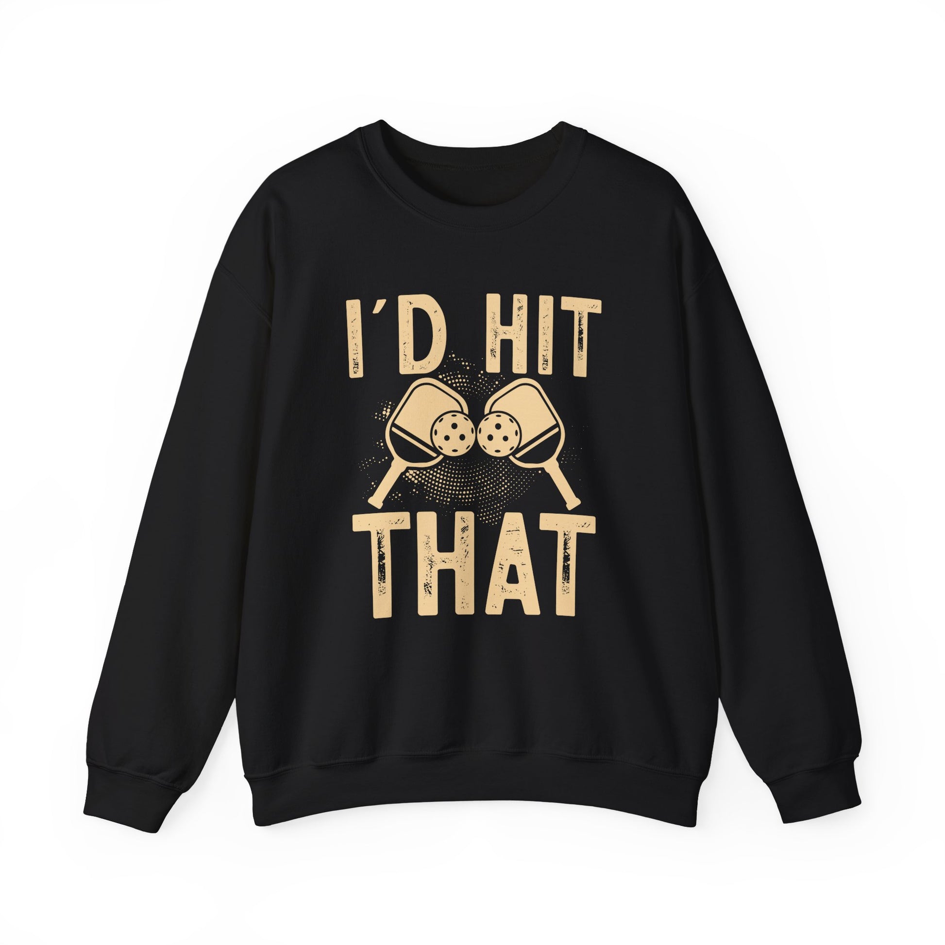 Men's Bold Pickleball Sweatshirt - I'd Hit That Black