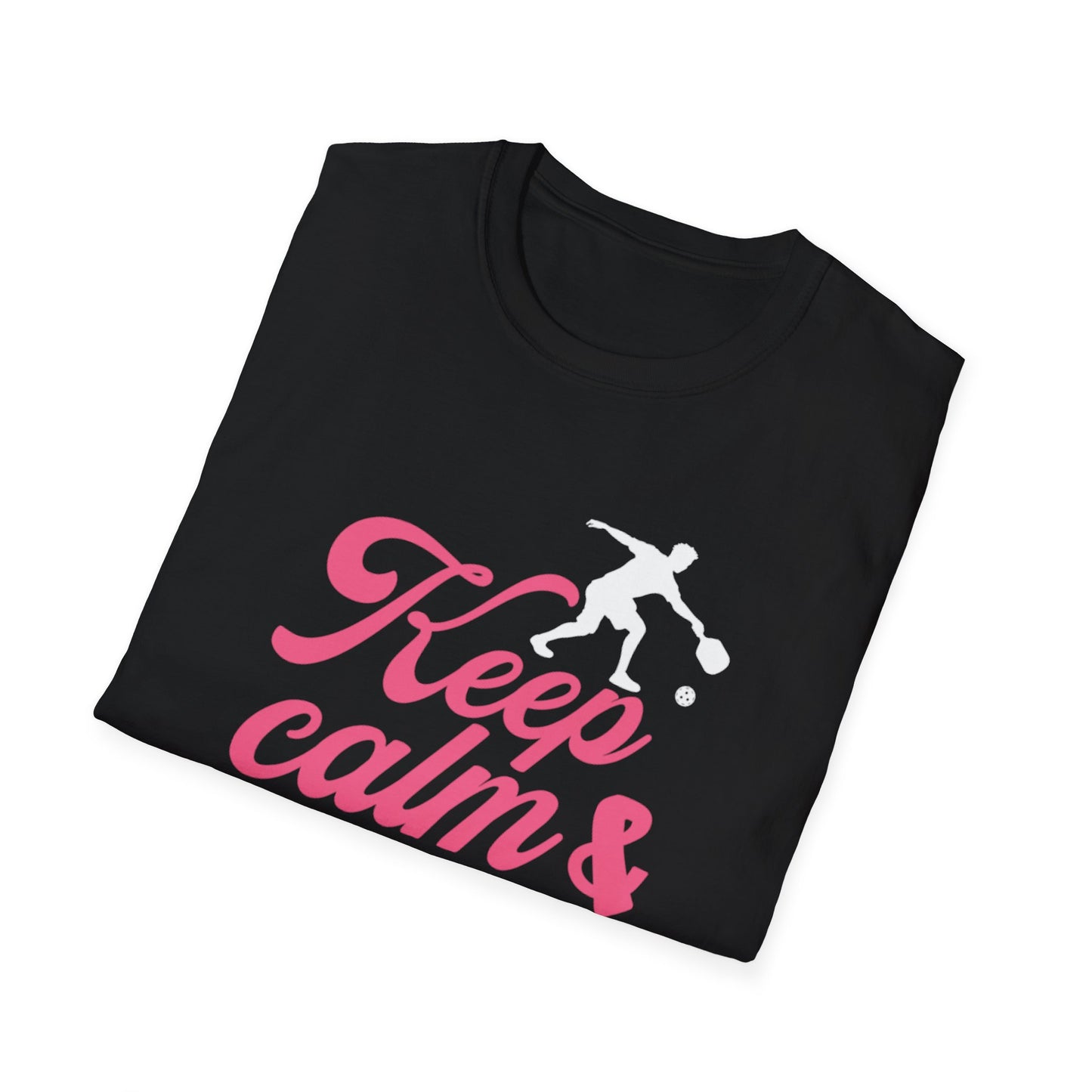 Women's Cheerful Pickleball T-shirt - Keep Calm & Play Pickleball
