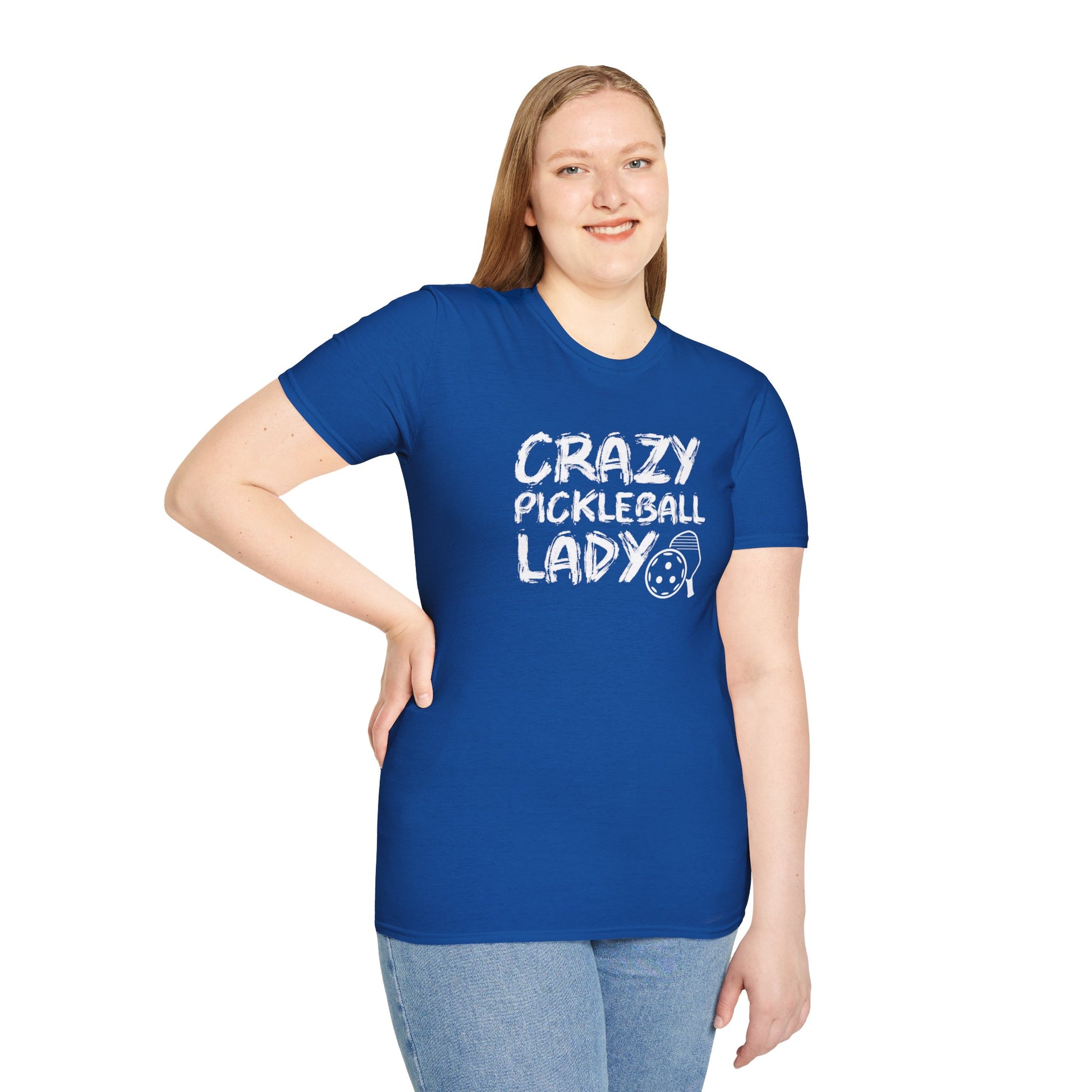 Women's Unique Pickleball T-shirt - Crazy Pickleball Lady