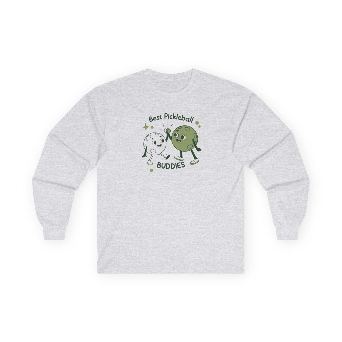 Men's Cute Pickleball Long Sleeves top - Best Pickleball Buddies Gray