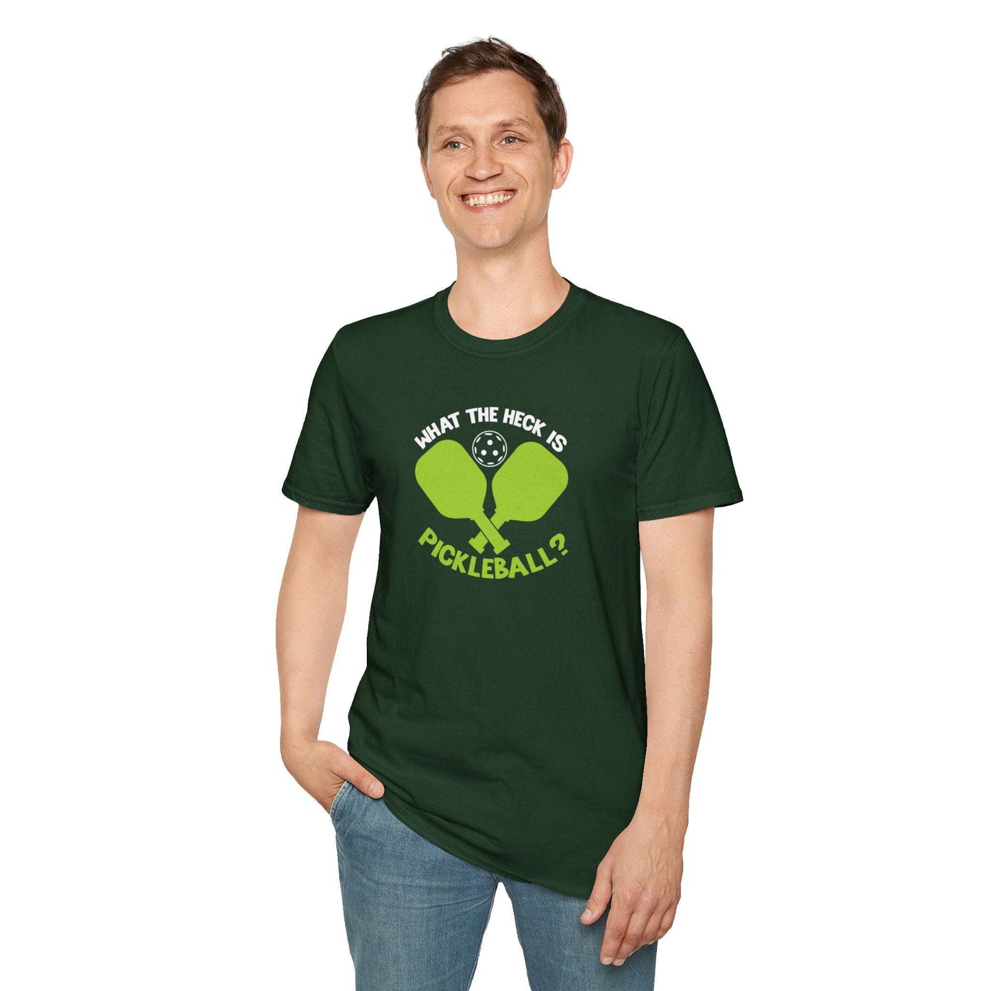 Men's Funny Pickleball T-shirt - What the Heck Is Pickleball?