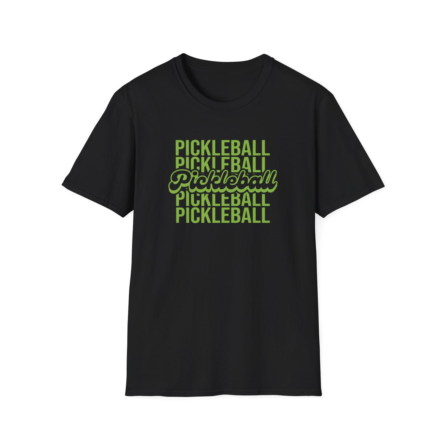 Women's Fun Pickleball T-shirt - Pickleball Repeat Black
