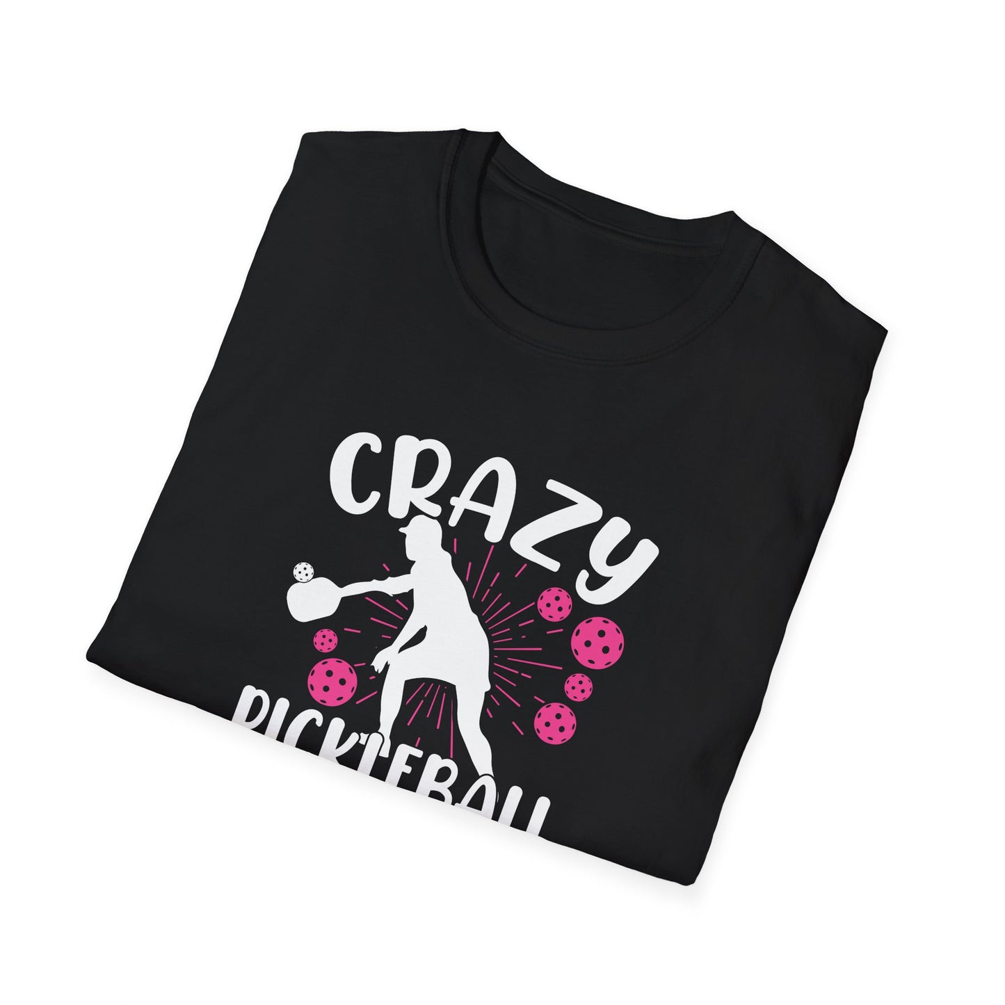 Women's Colorful Pickleball T-shirt - Crazy pickleball lady