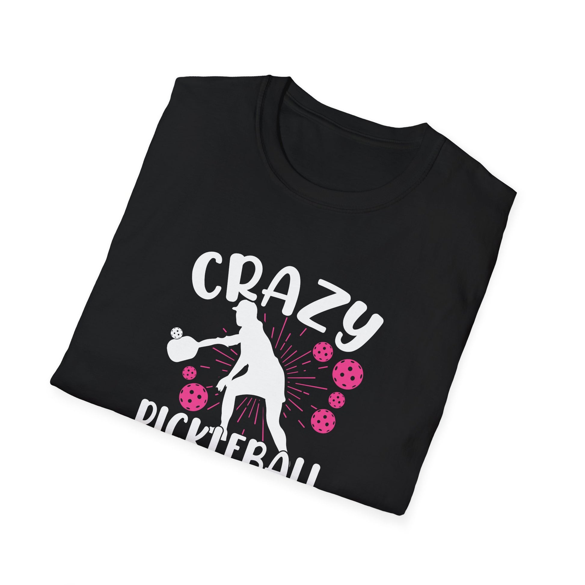 Women's Colorful Pickleball T-shirt - Crazy pickleball lady